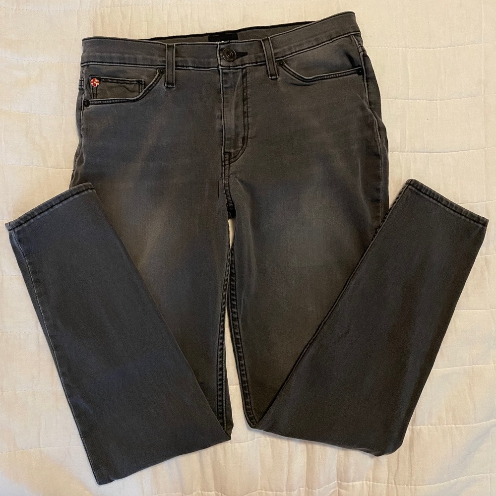 HUDSON Jeans - Natalie Mid-Rise Super Skinny Crop Dark Gray